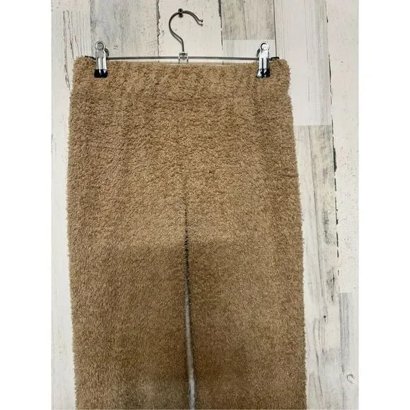 If It Were Me Teddy Lounge Set XS | Fuzzy Bralette & Wide Leg Pants | Cozy Tan T - Picture 9 of 11